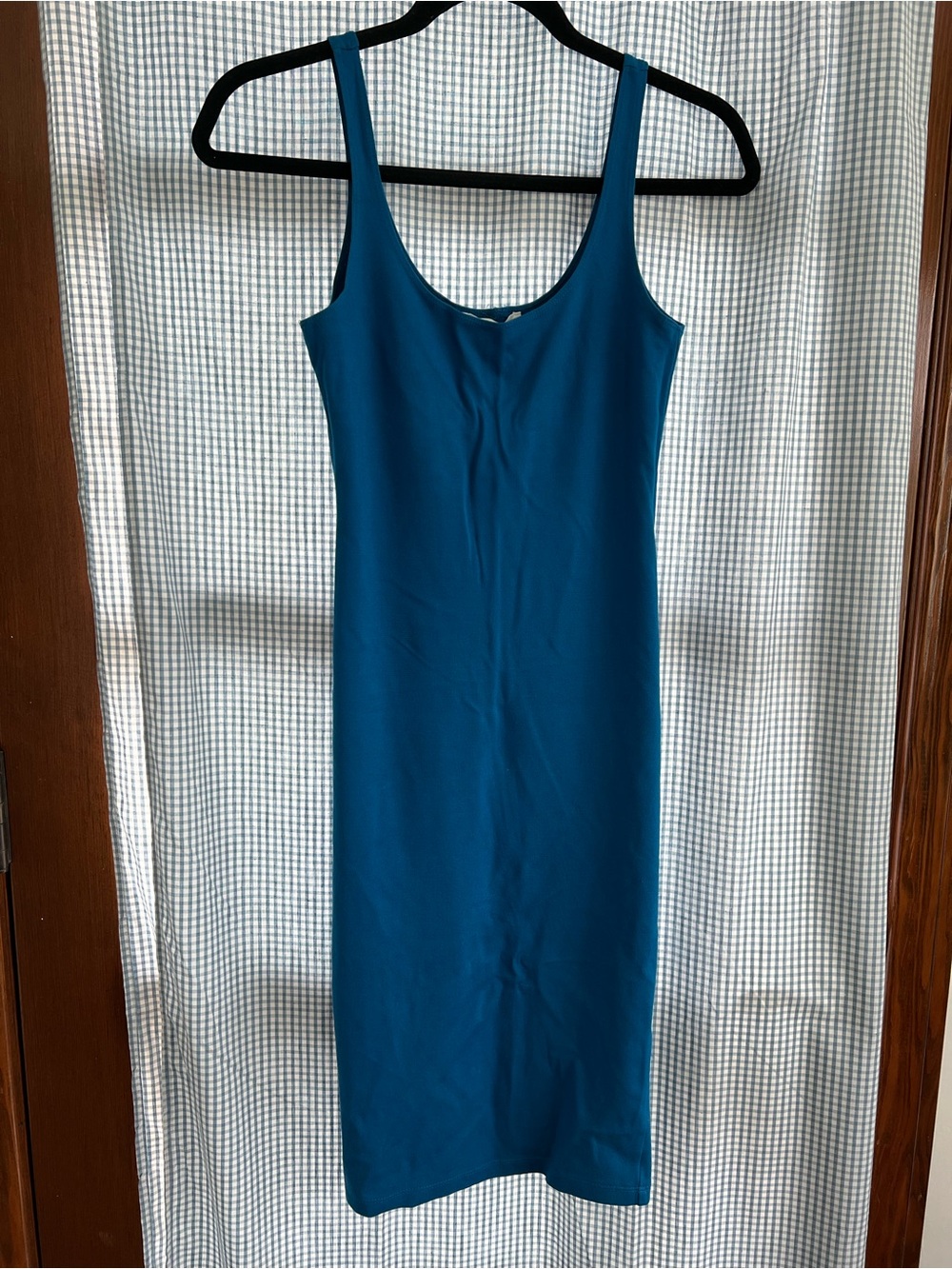 Forever 21 Blue Scoop Neck Midi Bodycon Dress